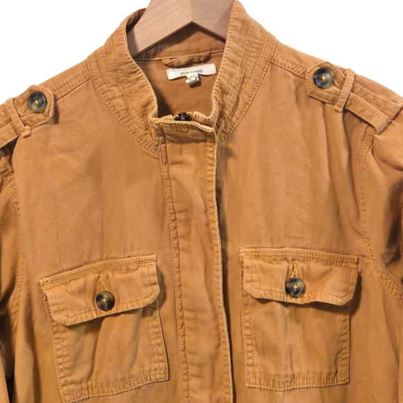 Maurices Mustard Yelllw Long Sleeve Lightweight Utility Jacket Size Large - Picture 4 of 8